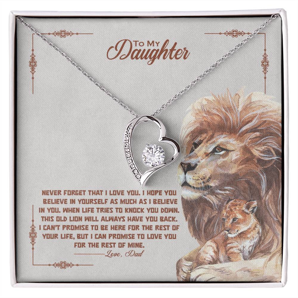 Forever Love Necklace for Daughter - Love, Dad - Old Lion