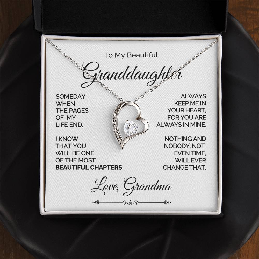 Personalized Heart Necklace for Granddaughter - Beautiful Chapters