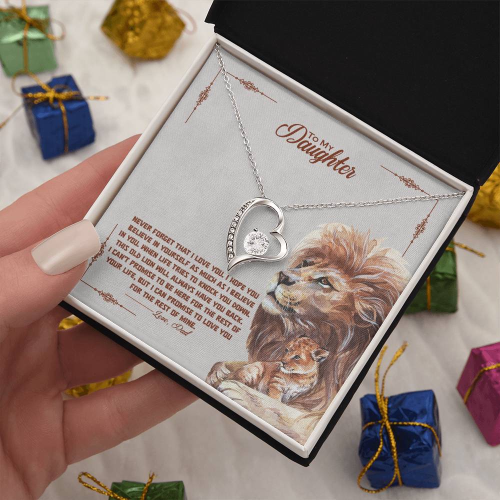Forever Love Necklace for Daughter - Love, Dad - Old Lion