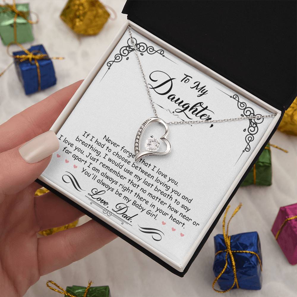 Forever Love Necklace for Daughter - Love, Dad - Baby Girl