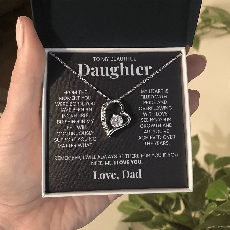 Forever Love Necklace for Daughter - Love, Dad - Blessing