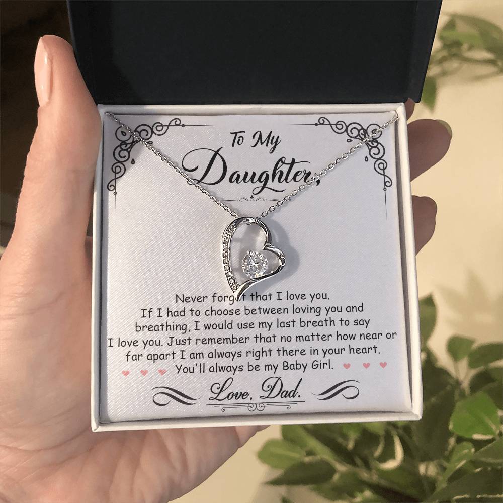 Forever Love Necklace for Daughter - Love, Dad - Baby Girl