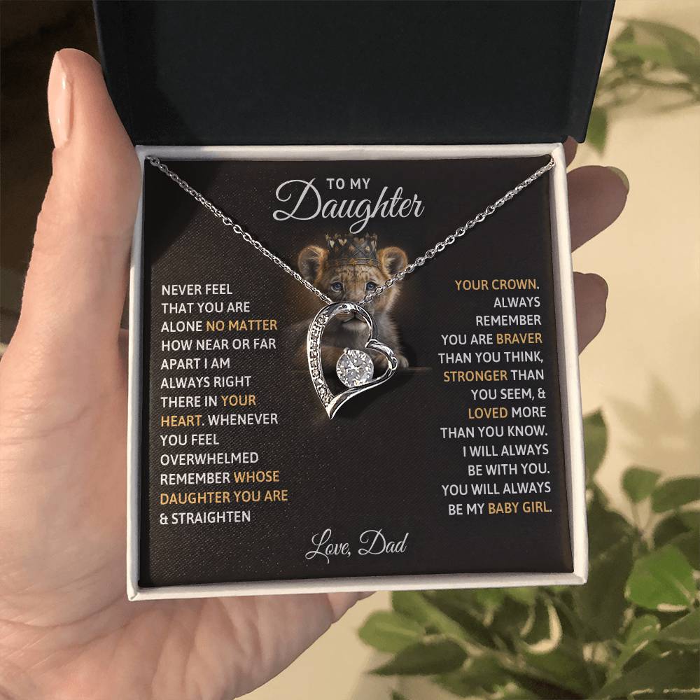 Forever Love Necklace for Daughter - Love, Dad - Crown