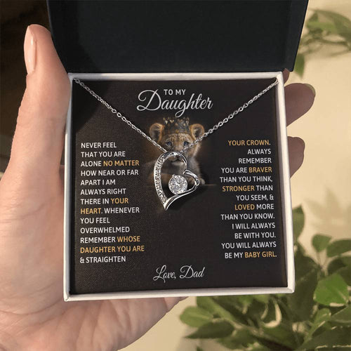Forever Love Necklace for Daughter - Love, Dad - Crown