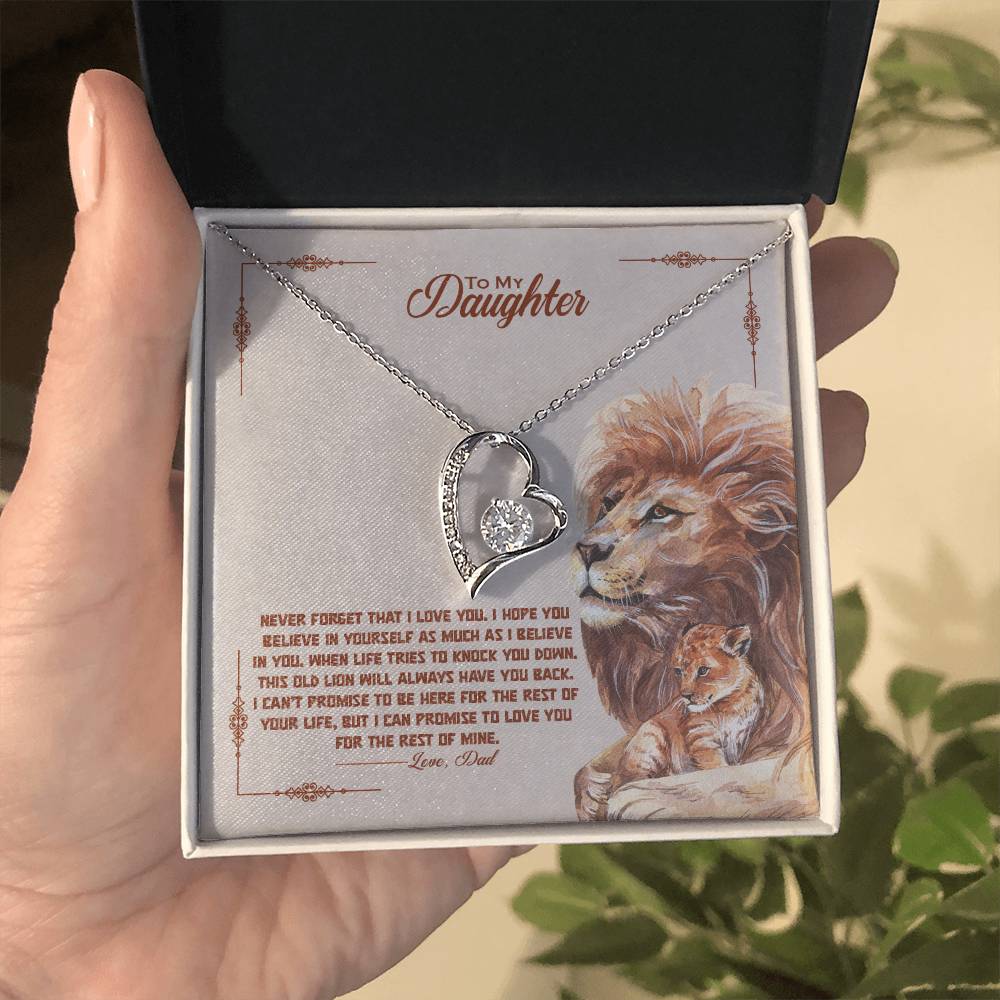 Forever Love Necklace for Daughter - Love, Dad - Old Lion