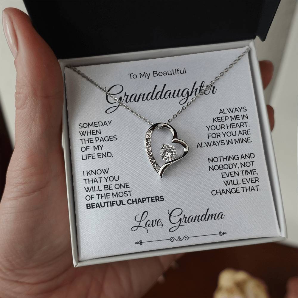 Personalized Heart Necklace for Granddaughter - Beautiful Chapters