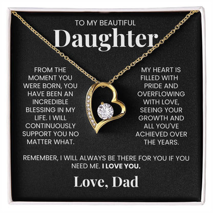 Forever Love Necklace for Daughter - Love, Dad - Blessing