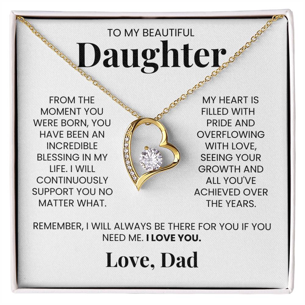 Forever Love Necklace for Daughter - Love, Dad - Remember