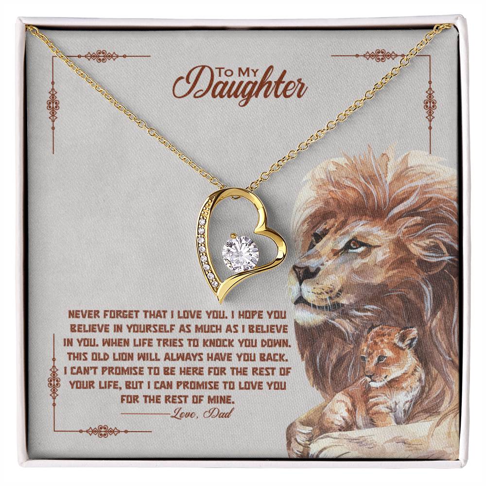 Forever Love Necklace for Daughter - Love, Dad - Old Lion