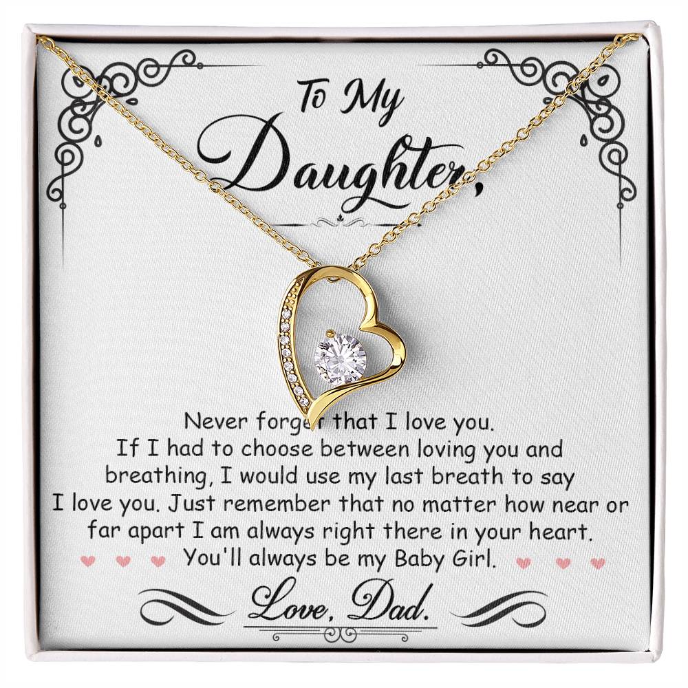 Forever Love Necklace for Daughter - Love, Dad - Baby Girl