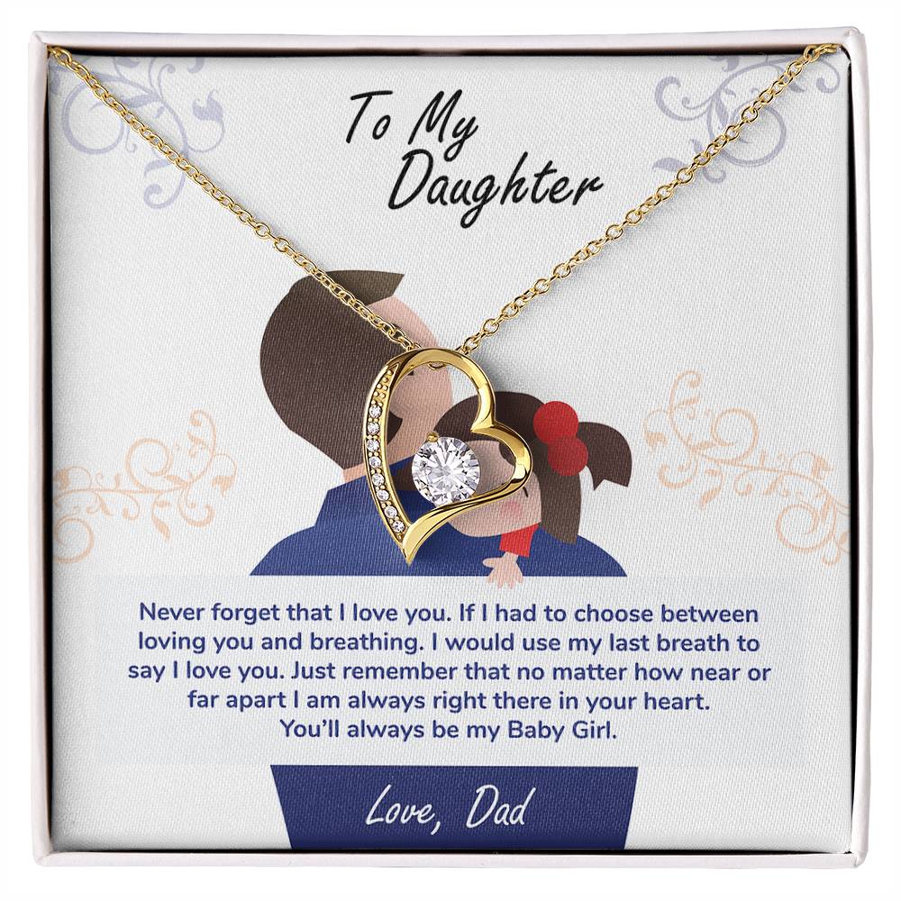 Forever Love Necklace for Daughter - Love, Dad - Never Forget