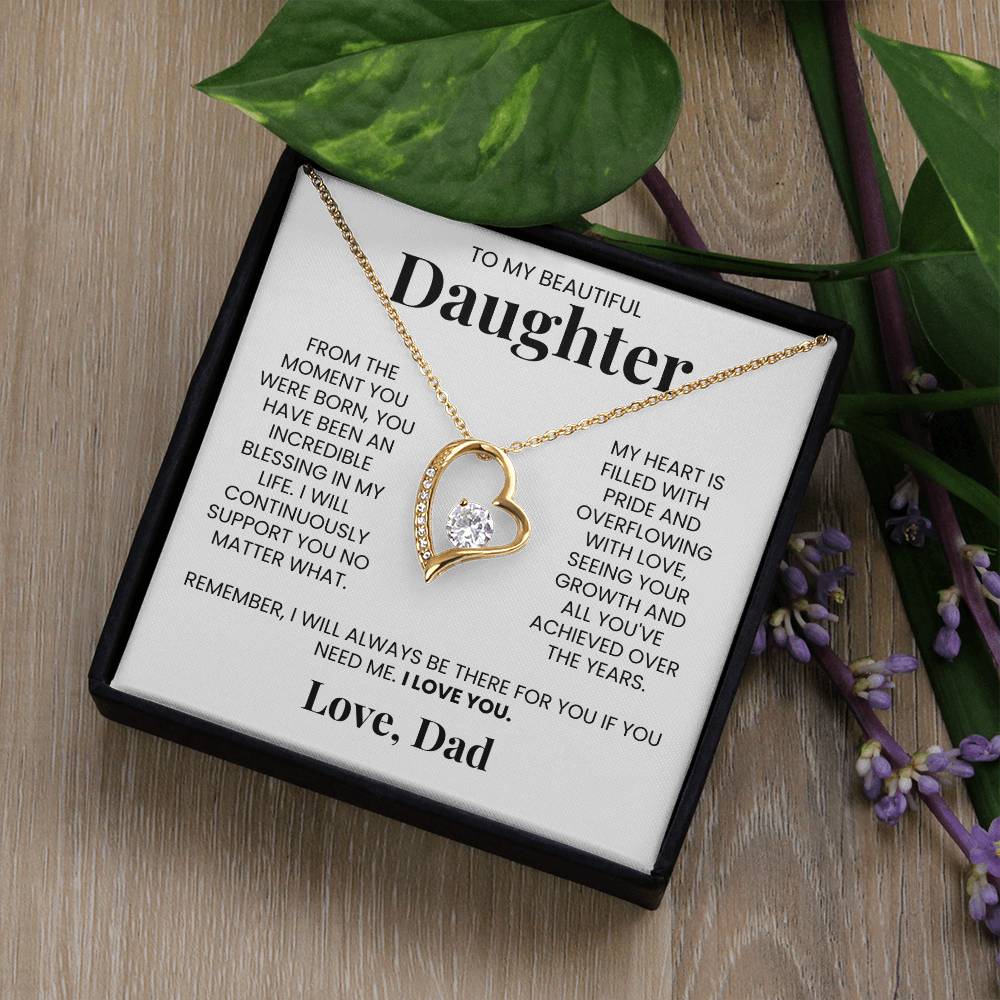 Forever Love Necklace for Daughter - Love, Dad - Remember