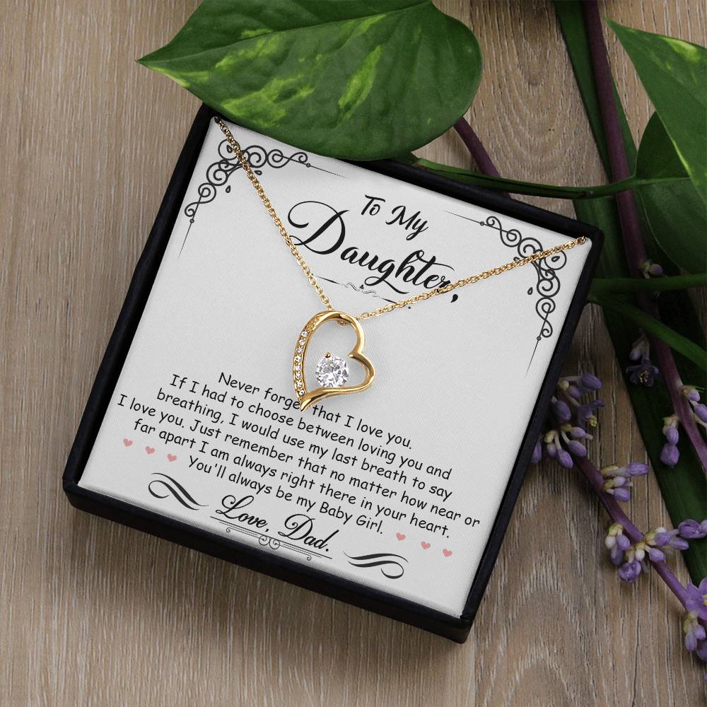 Forever Love Necklace for Daughter - Love, Dad - Baby Girl