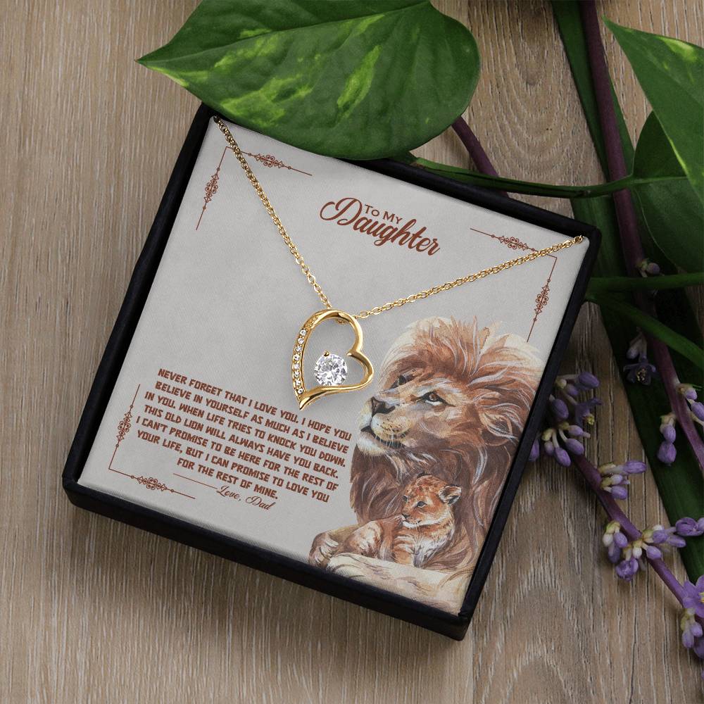 Forever Love Necklace for Daughter - Love, Dad - Old Lion