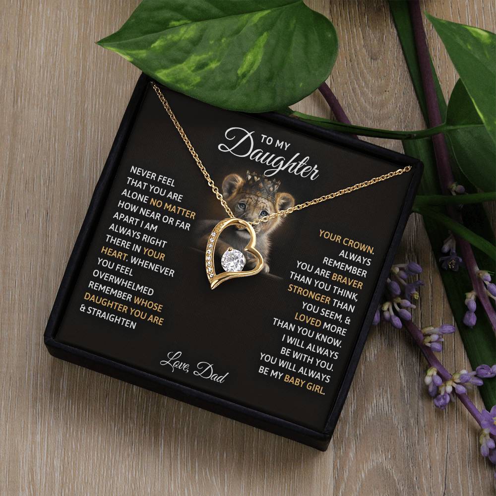 Forever Love Necklace for Daughter - Love, Dad - Crown