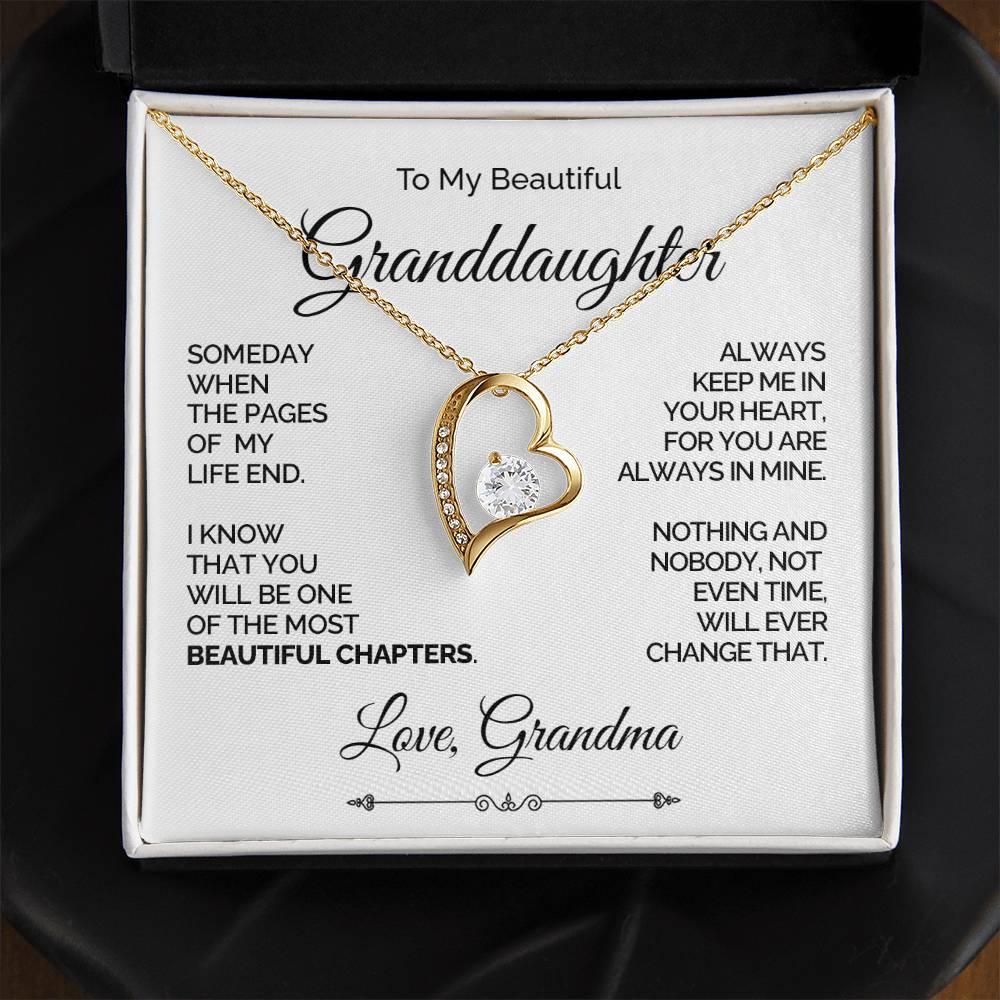 Personalized Heart Necklace for Granddaughter - Beautiful Chapters