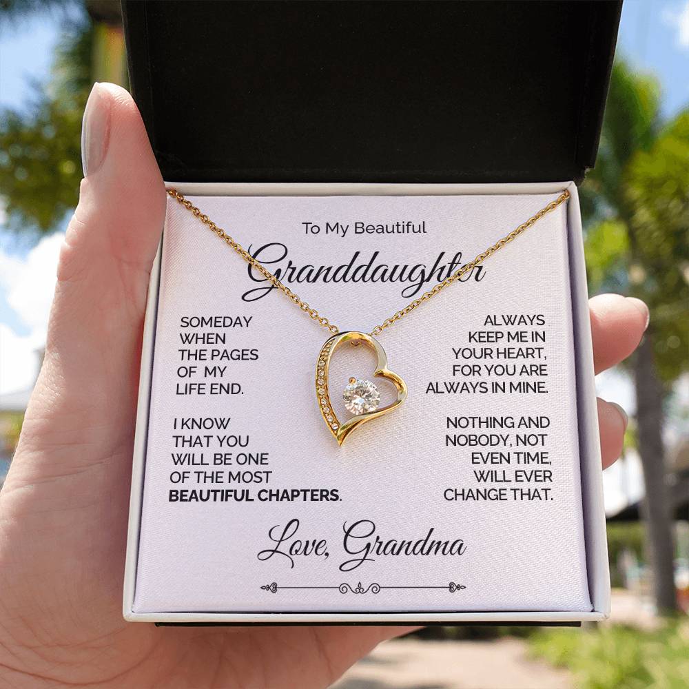 Personalized Heart Necklace for Granddaughter - Beautiful Chapters