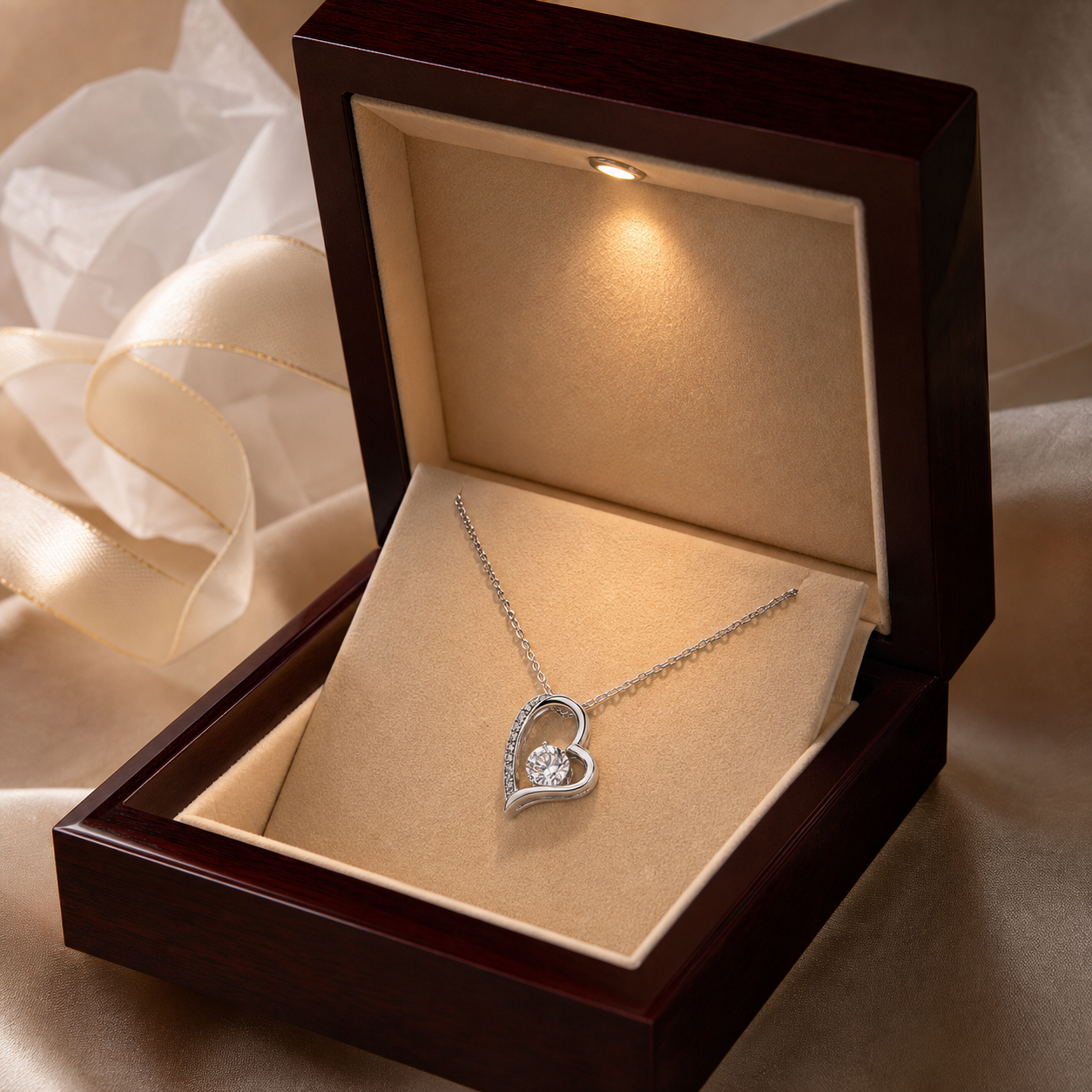 Luxury LED gift box with warm spotlight